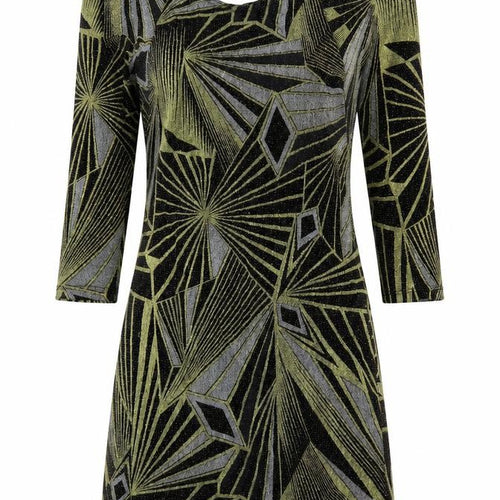 Topshop Womens Black Geometric Polyamide Mini Size 10 Boat Neck Pullover - Cut Out Detail