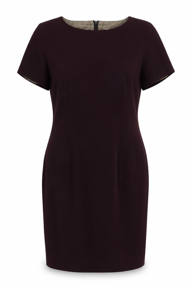 J. Taylor Womens Purple Viscose Pencil Dress Size 12 Boat Neck Zip
