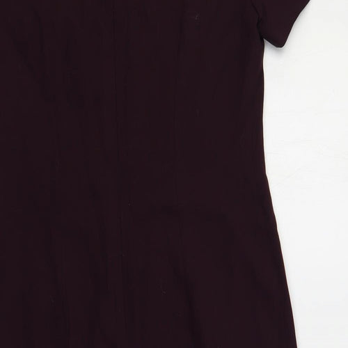 J. Taylor Womens Purple Viscose Pencil Dress Size 12 Boat Neck Zip