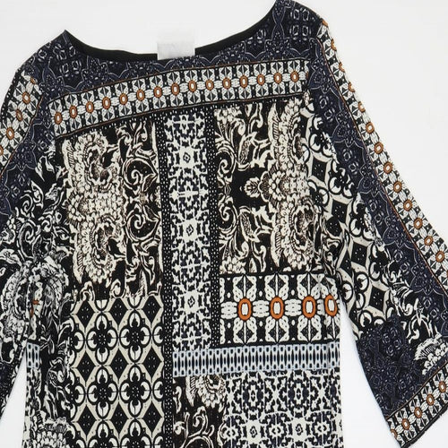 Wallis Womens Multicoloured Paisley Polyester Shift Size XS Boat Neck Pullover