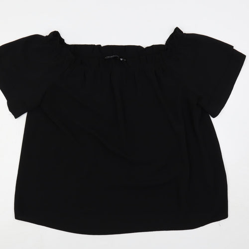Dorothy Perkins Womens Blue Polyester Basic Blouse Size 18 Off the Shoulder