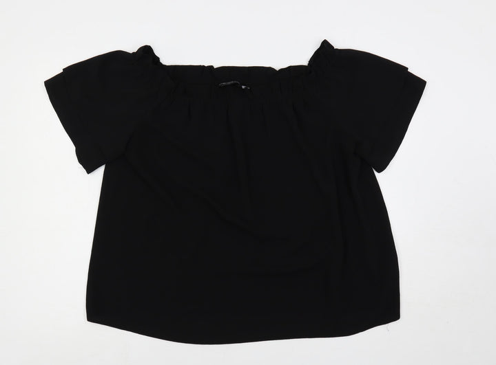 Dorothy Perkins Womens Blue Polyester Basic Blouse Size 18 Off the Shoulder