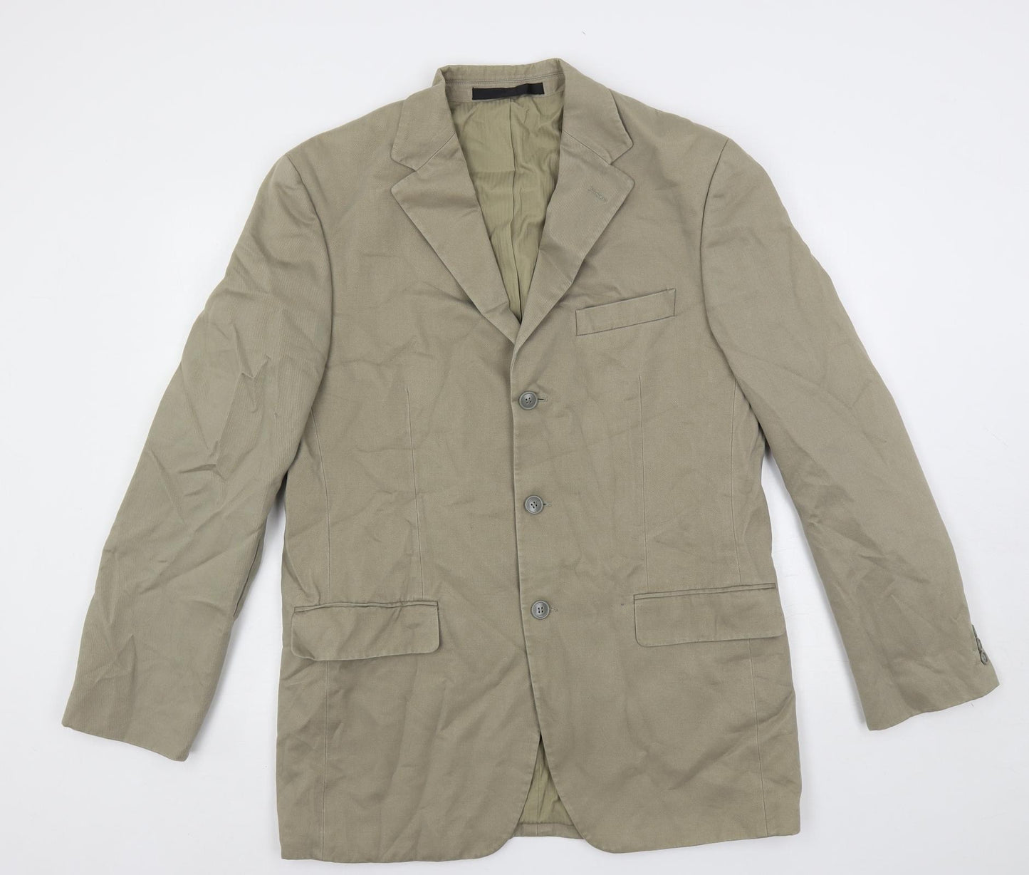 Marks and Spencer Mens Beige Cotton Jacket Blazer Size 40 Regular