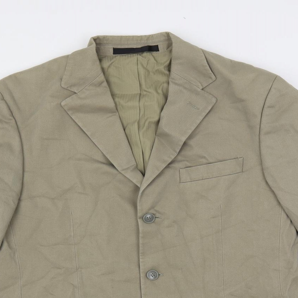 Marks and Spencer Mens Beige Cotton Jacket Blazer Size 40 Regular