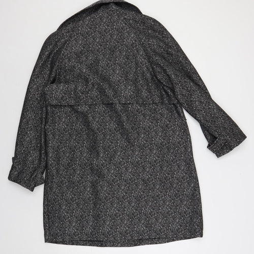 Laurels Womens Grey Geometric Overcoat Coat Size M Button