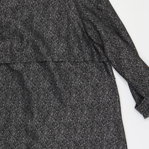 Laurels Womens Grey Geometric Overcoat Coat Size M Button