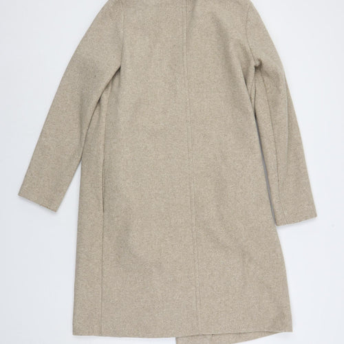 Zara Womens Beige Overcoat Coat Size S - Open