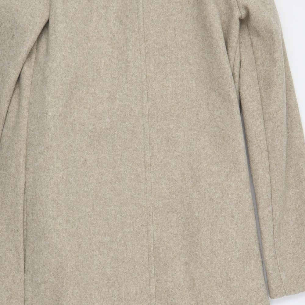 Zara Womens Beige Overcoat Coat Size S - Open