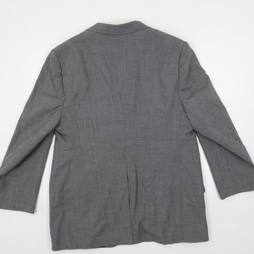 Raja Mens Grey Polyester Jacket Suit Jacket Size 40 Regular