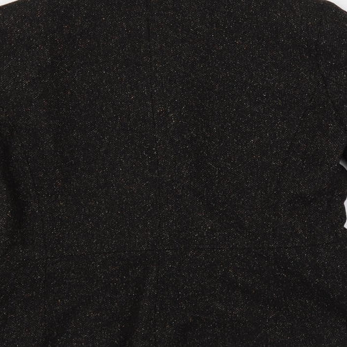 H&M Womens Brown Herringbone Jacket Blazer Size 10 Button