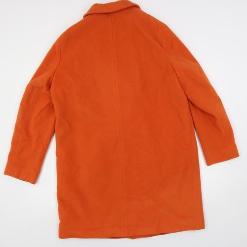 Marks and Spencer Womens Orange Overcoat Coat Size 14 Button