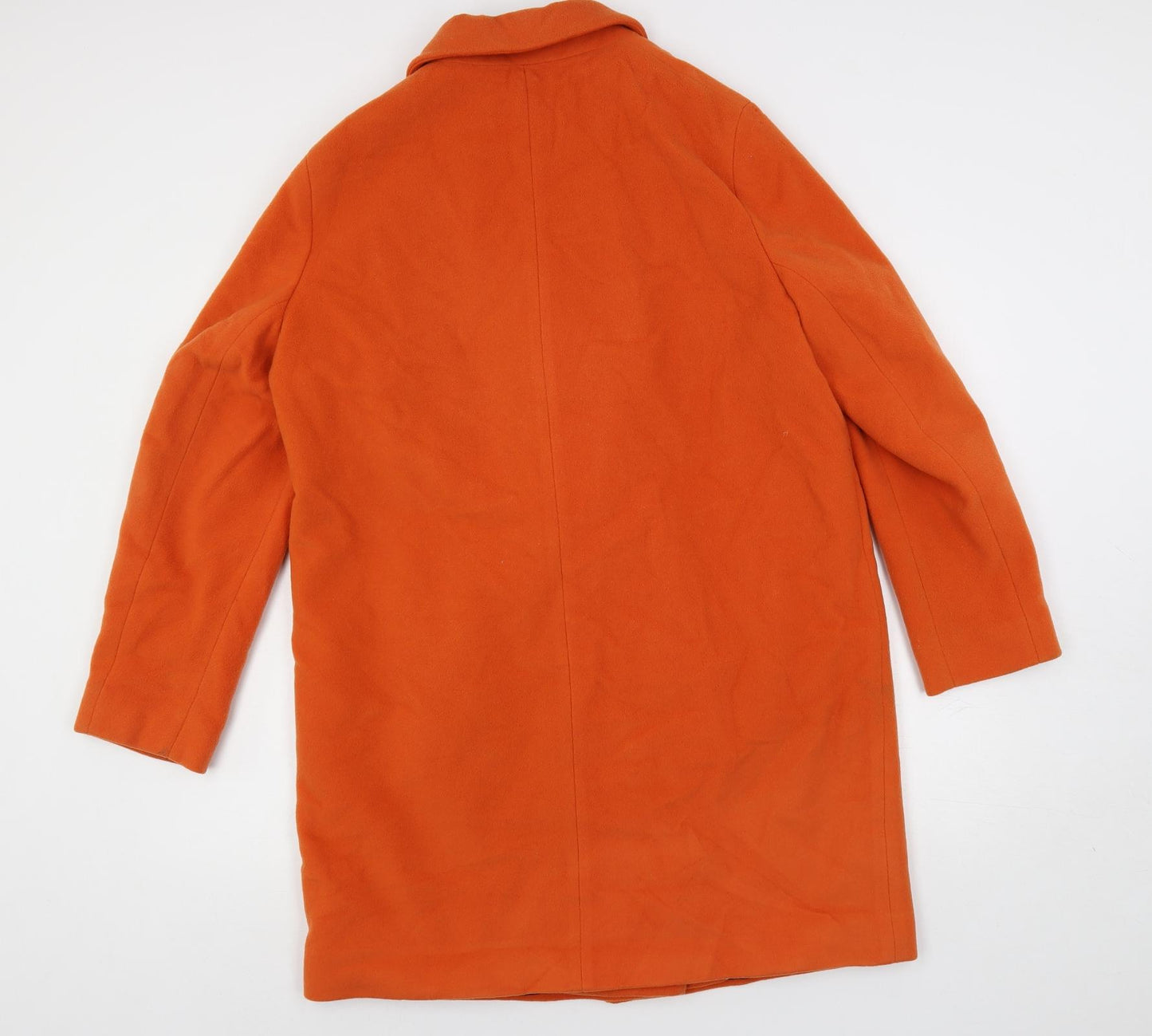 Marks and Spencer Womens Orange Overcoat Coat Size 14 Button