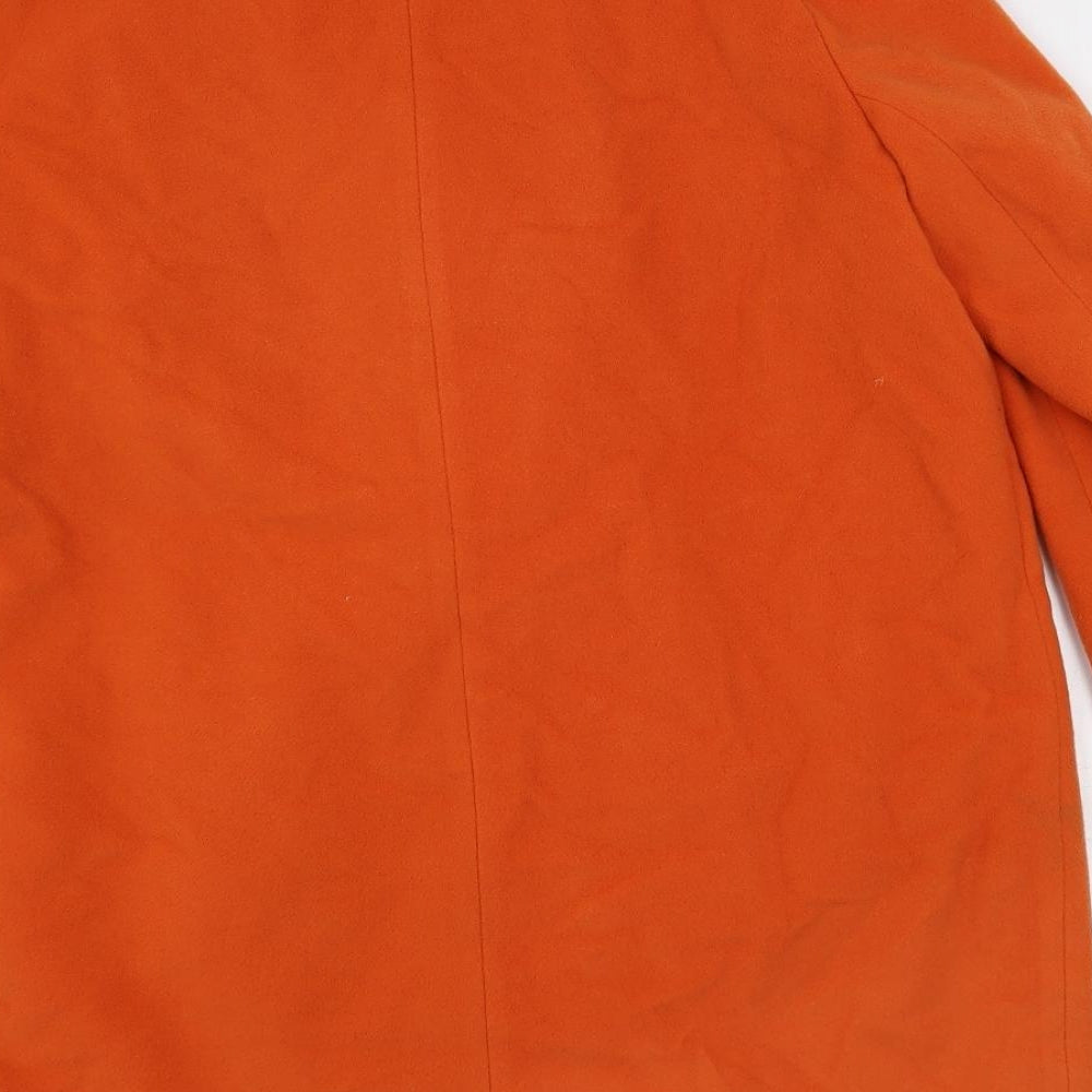 Marks and Spencer Womens Orange Overcoat Coat Size 14 Button