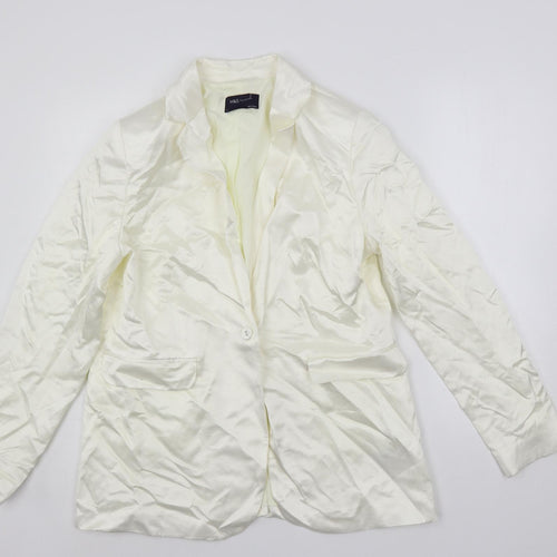 Marks and Spencer Womens Ivory Jacket Blazer Size 14 Button