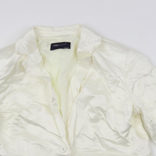 Marks and Spencer Womens Ivory Jacket Blazer Size 14 Button