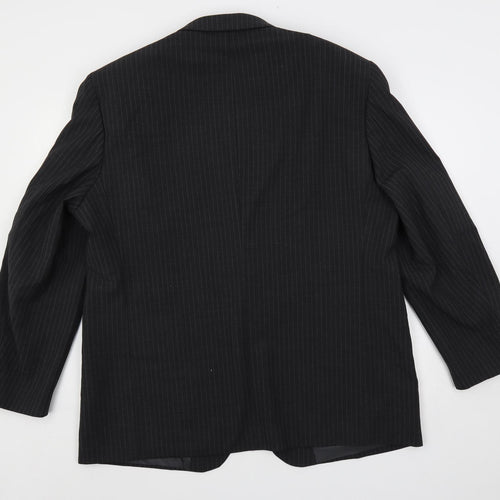 Marks and Spencer Mens Grey Striped Polyester Jacket Suit Jacket Size 44 Regular