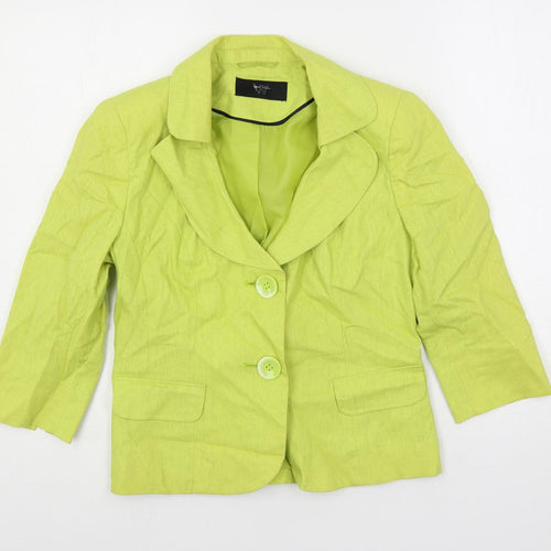 BHS Womens Green Jacket Blazer Size 8 Button