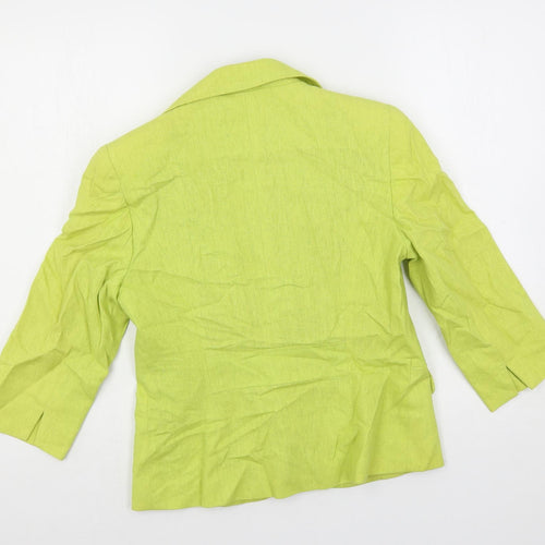 BHS Womens Green Jacket Blazer Size 8 Button