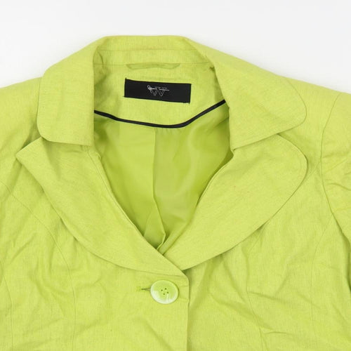 BHS Womens Green Jacket Blazer Size 8 Button