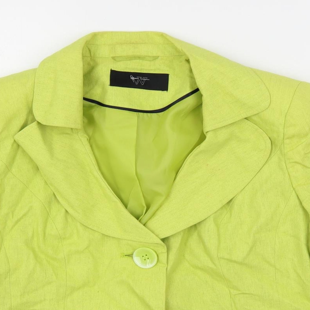 BHS Womens Green Jacket Blazer Size 8 Button