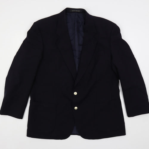 The Label Mens Blue Wool Jacket Blazer Size 44 Regular