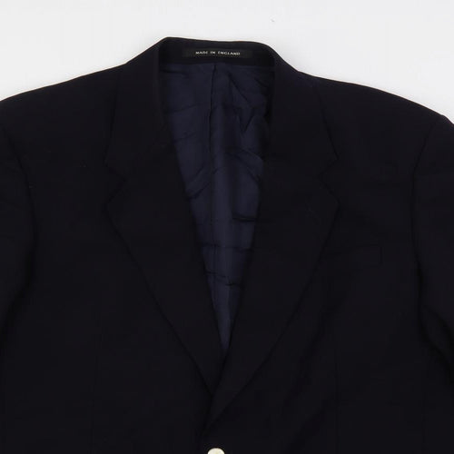 The Label Mens Blue Wool Jacket Blazer Size 44 Regular