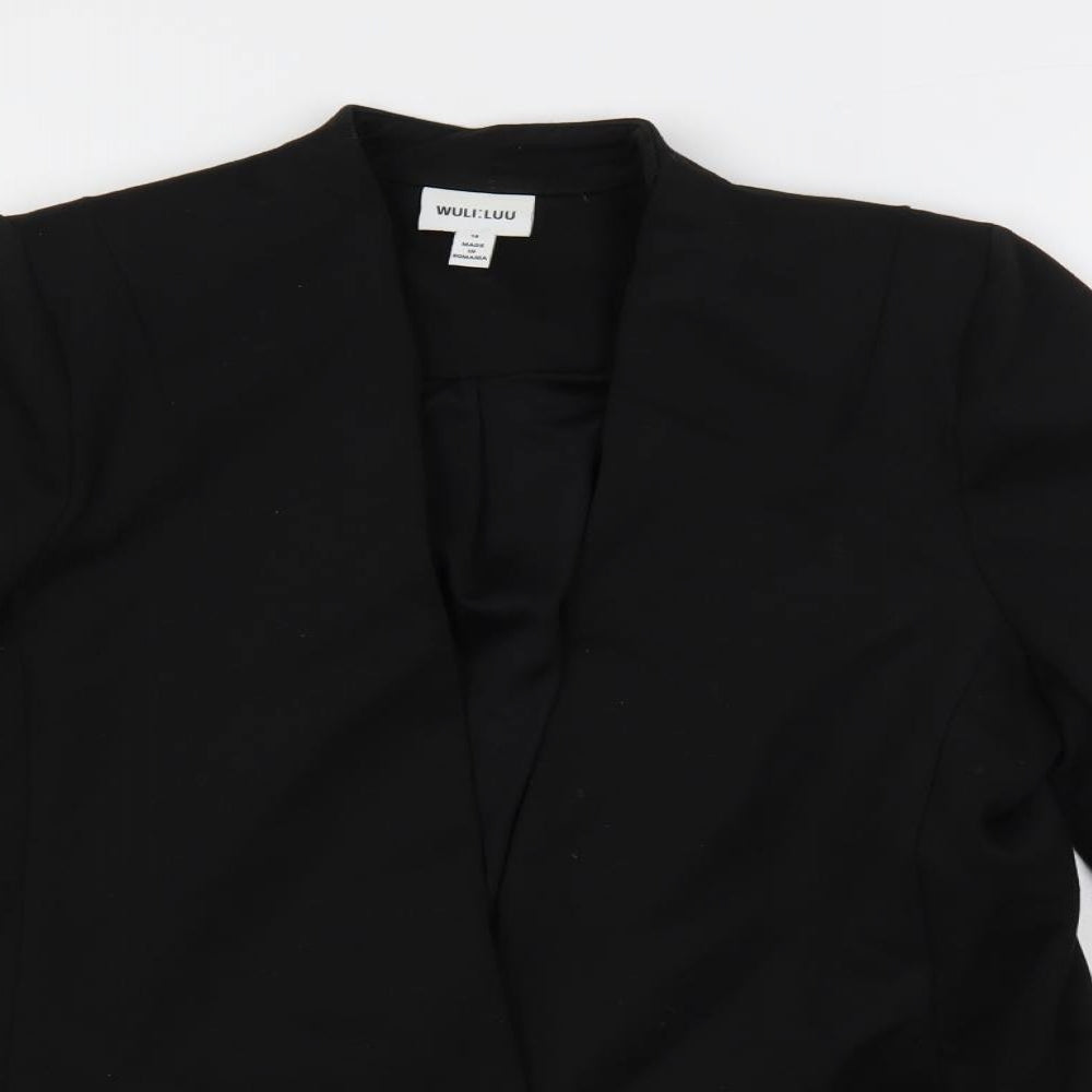 WULI:LUU Womens Black Jacket Blazer Size 16 Button