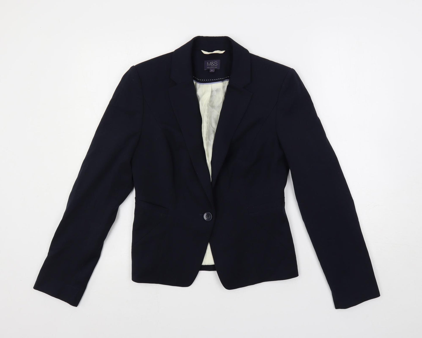 Marks and Spencer Womens Blue Jacket Blazer Size 8 Button