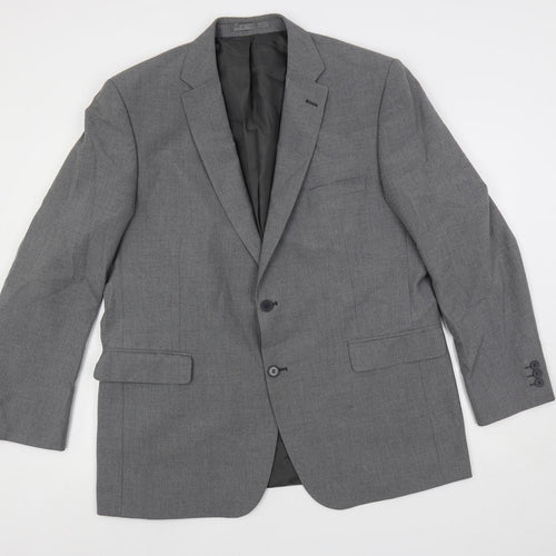 Scott & Taylor Mens Grey Polyester Jacket Suit Jacket Size 46 Regular