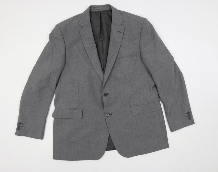 Scott & Taylor Mens Grey Polyester Jacket Suit Jacket Size 46 Regular