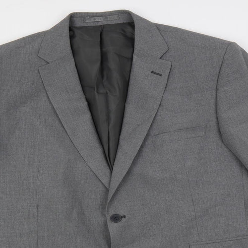 Scott & Taylor Mens Grey Polyester Jacket Suit Jacket Size 46 Regular
