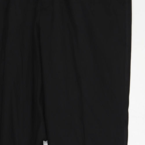 Marks and Spencer Mens Black Polyester Dress Pants Trousers Size 34 in L29 in Regular Zip