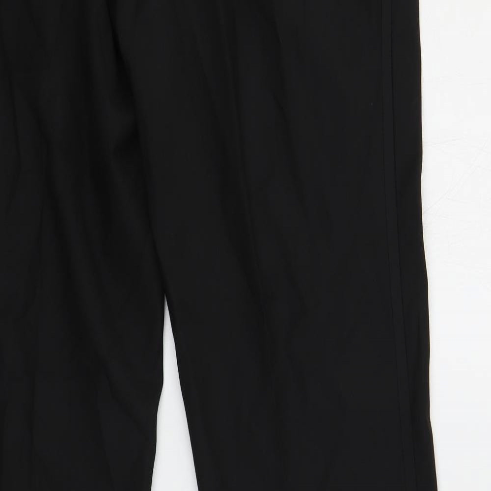 Marks and Spencer Mens Black Polyester Dress Pants Trousers Size 34 in L29 in Regular Zip