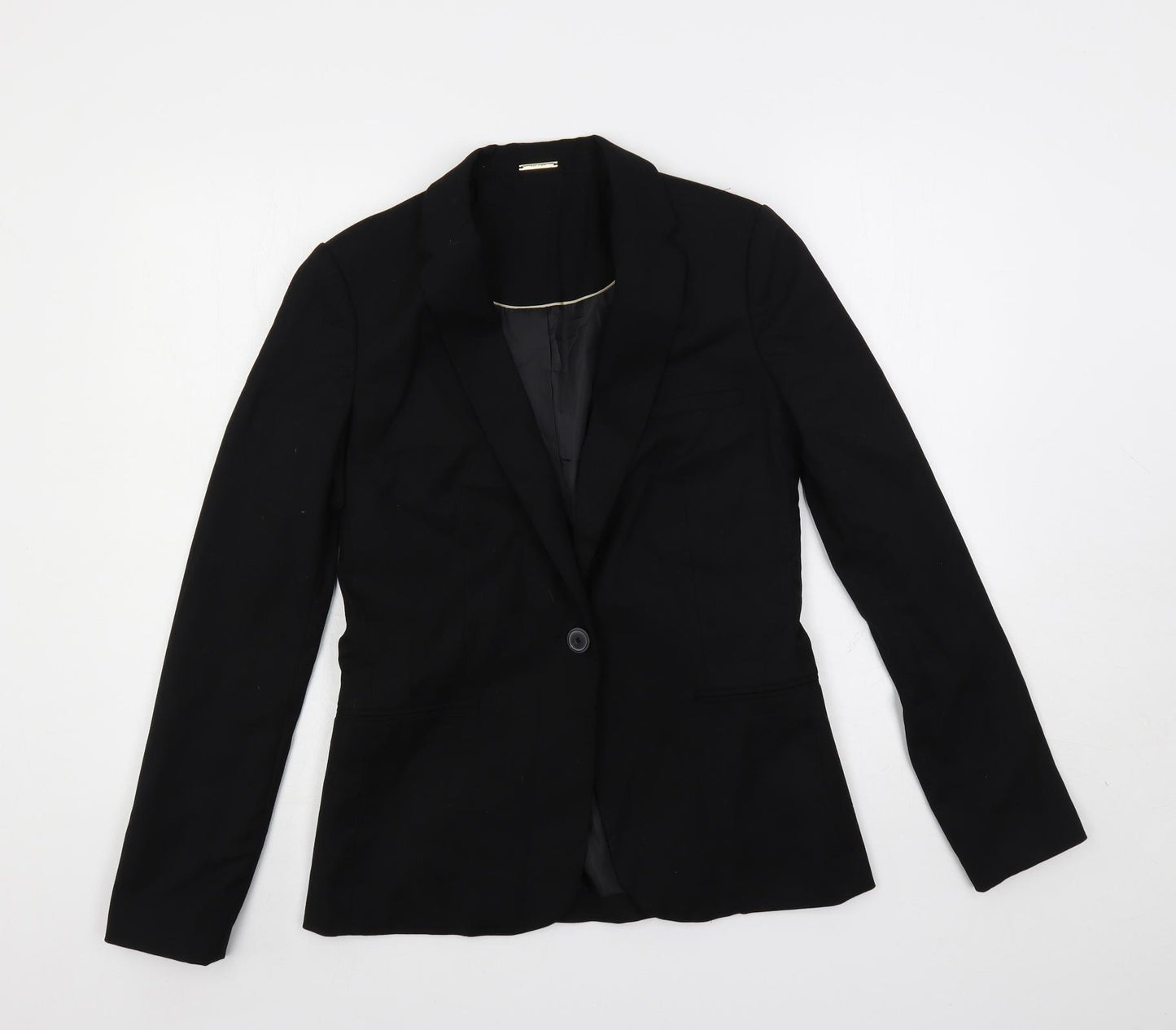 Mango Womens Black Jacket Blazer Size 8 Button