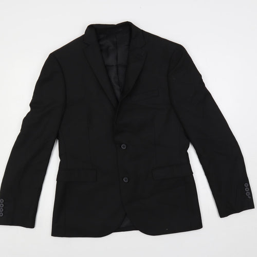 NEXT Mens Black Polyester Jacket Suit Jacket Size 40 Regular