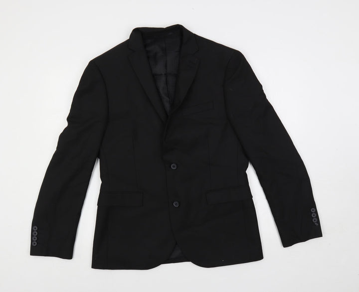 NEXT Mens Black Polyester Jacket Suit Jacket Size 40 Regular