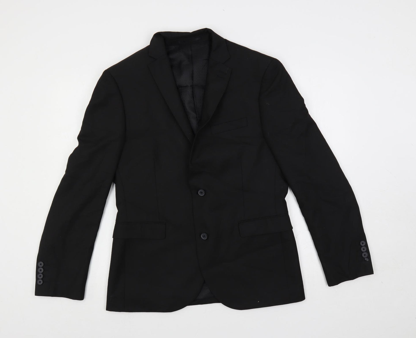 NEXT Mens Black Polyester Jacket Suit Jacket Size 40 Regular