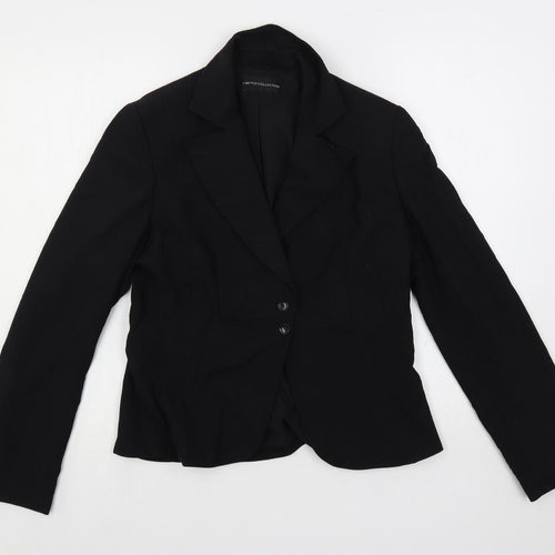 Marks and Spencer Womens Black Striped Jacket Blazer Size 12 Button