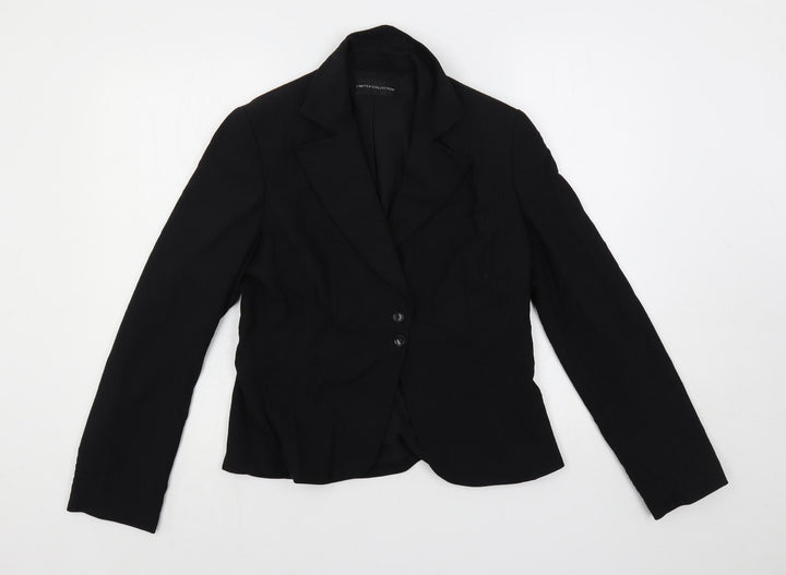 Marks and Spencer Womens Black Striped Jacket Blazer Size 12 Button
