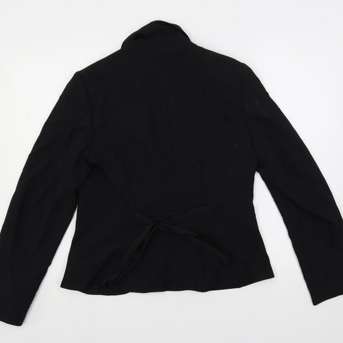 Marks and Spencer Womens Black Striped Jacket Blazer Size 12 Button