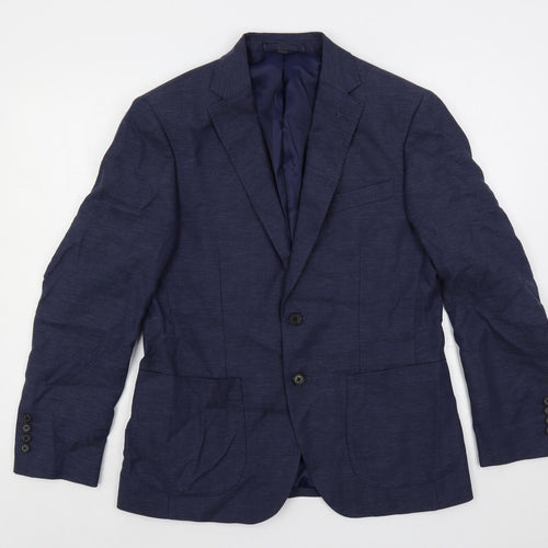 Marks and Spencer Mens Blue Polyester Jacket Suit Jacket Size 38 Regular