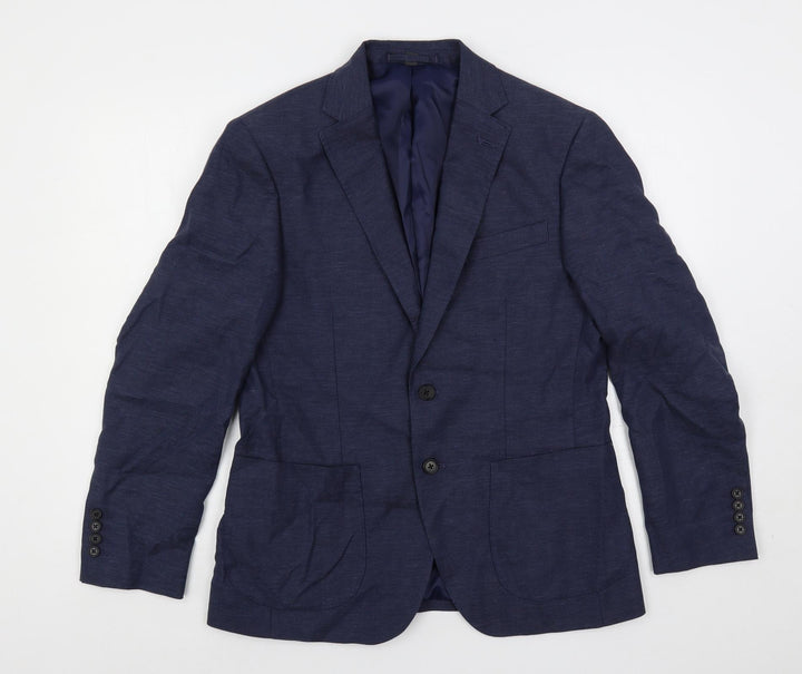 Marks and Spencer Mens Blue Polyester Jacket Suit Jacket Size 38 Regular