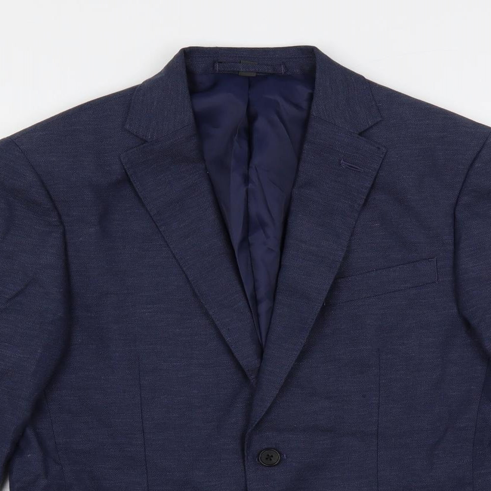 Marks and Spencer Mens Blue Polyester Jacket Suit Jacket Size 38 Regular