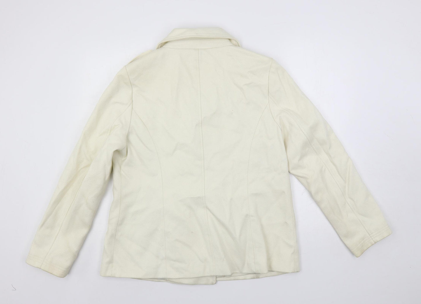 Gap Womens Ivory Pea Coat Coat Size L Button