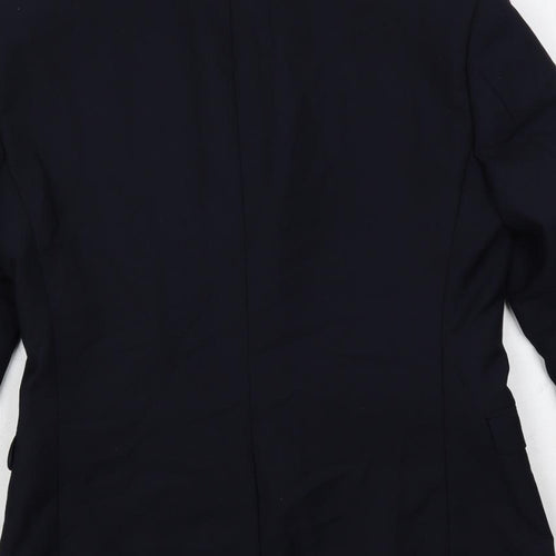Topman Mens Blue Polyester Jacket Suit Jacket Size 36 Regular
