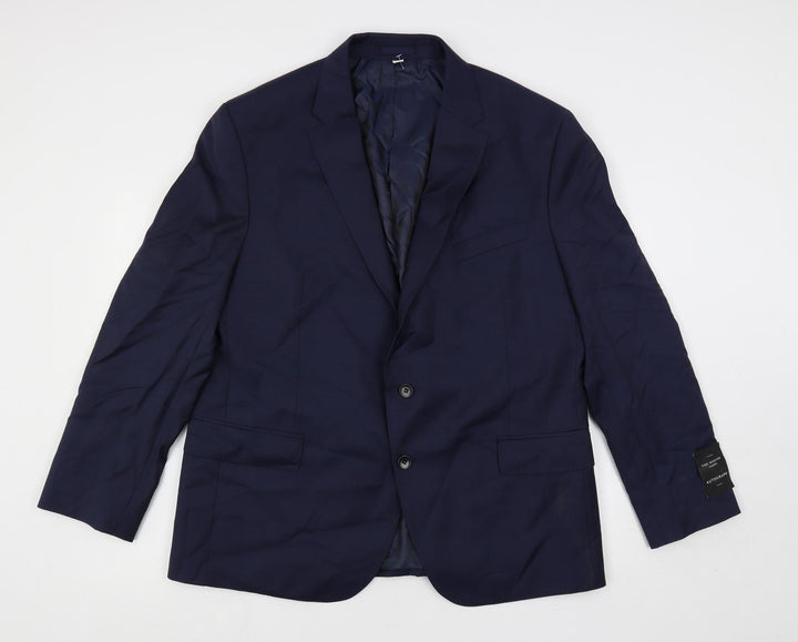 Autograph Mens Blue Wool Jacket Suit Jacket Size 46 Regular