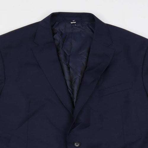 Autograph Mens Blue Wool Jacket Suit Jacket Size 46 Regular