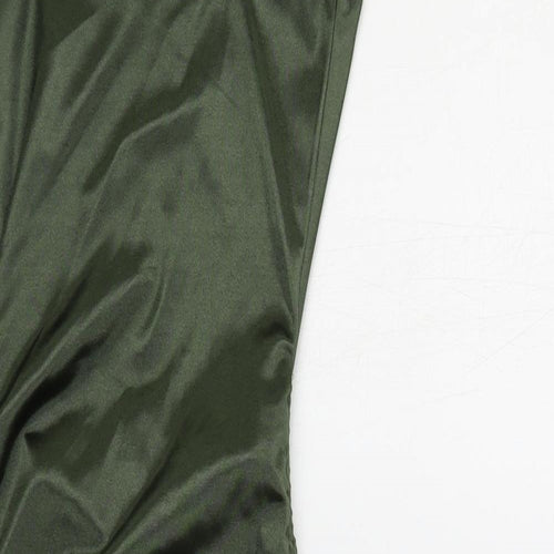 Divided by H&M Womens Green Polyester Bodycon Size 2XS Cowl Neck Pullover - Ruched