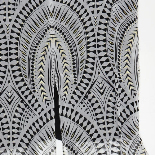 Julien Macdonald Womens Black Geometric Polyester Tunic Blouse Size 20 Boat Neck - Layered Studded