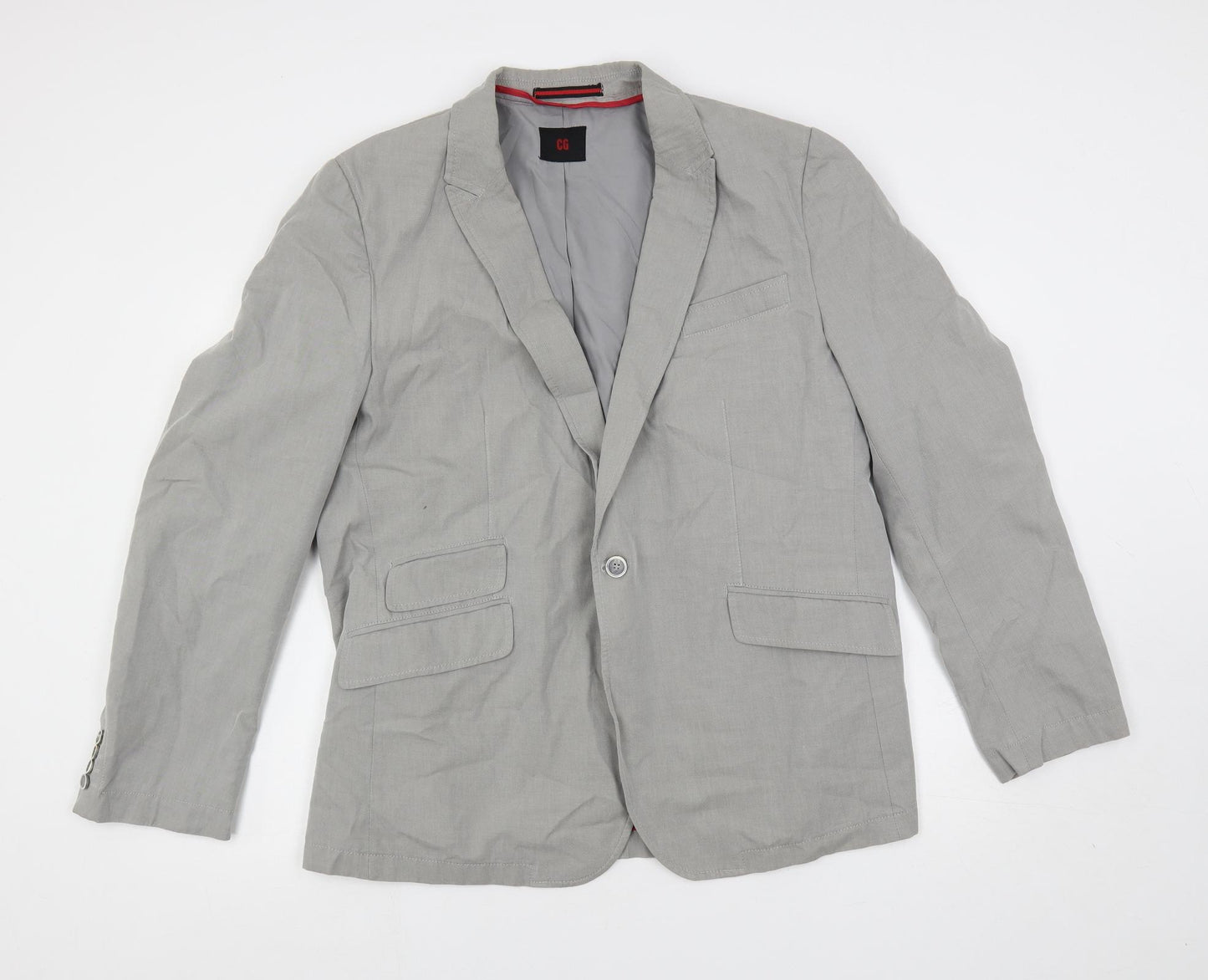 CG Mens Grey Jacket Blazer Size L Button